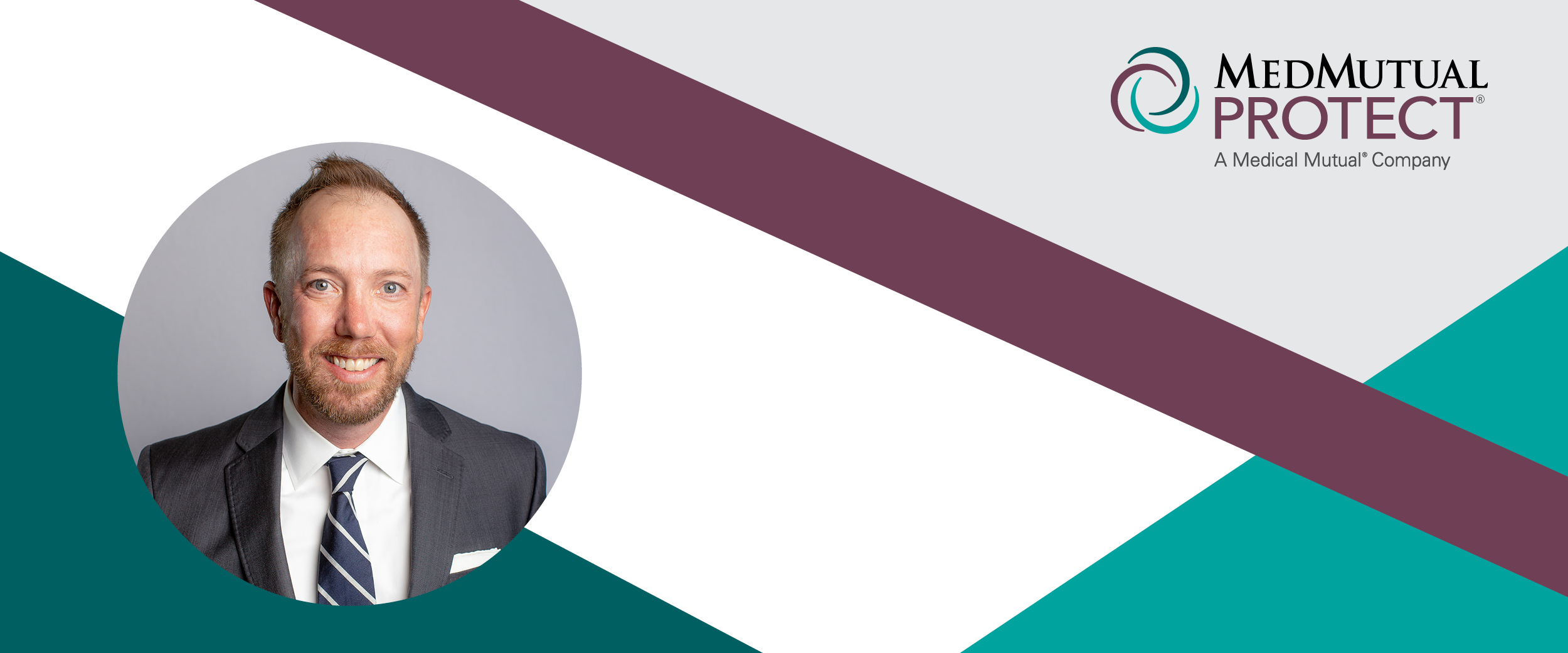 Header image containing a headshot of MedMutual Protect, agent manger, Patrick Cleary.