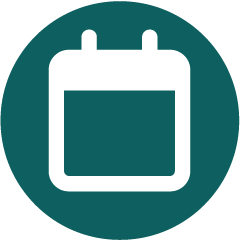 Teal calendar icon.