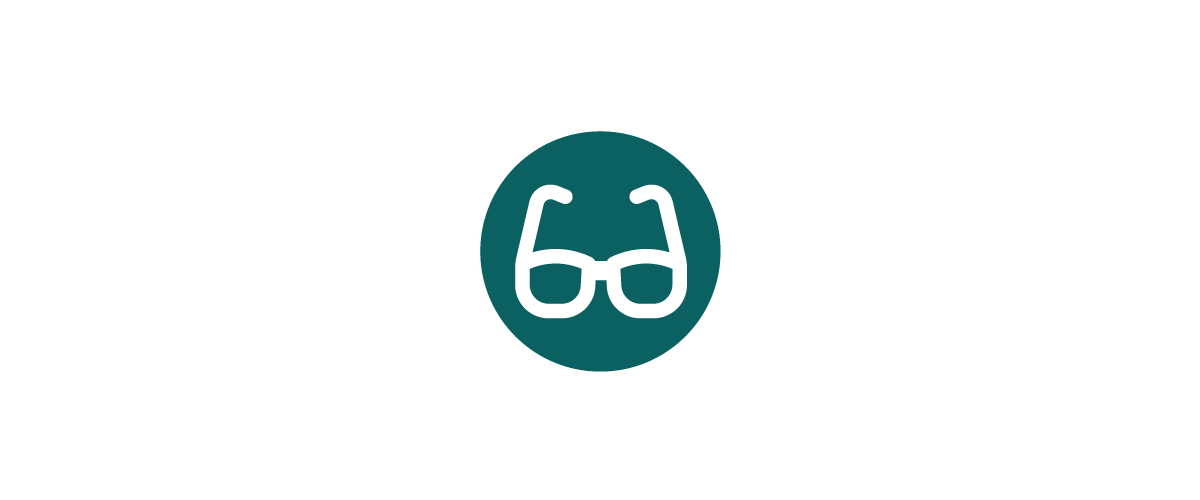Teal glasses icon.