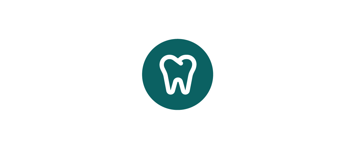Teal tooth icon.