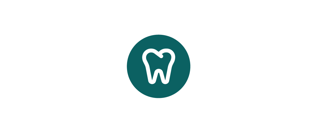 Teal tooth icon.