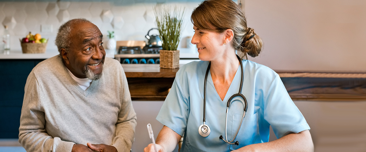 A doctor interacting with a patient.