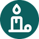 Teal candle icon.