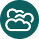 Teal icon of clouds.